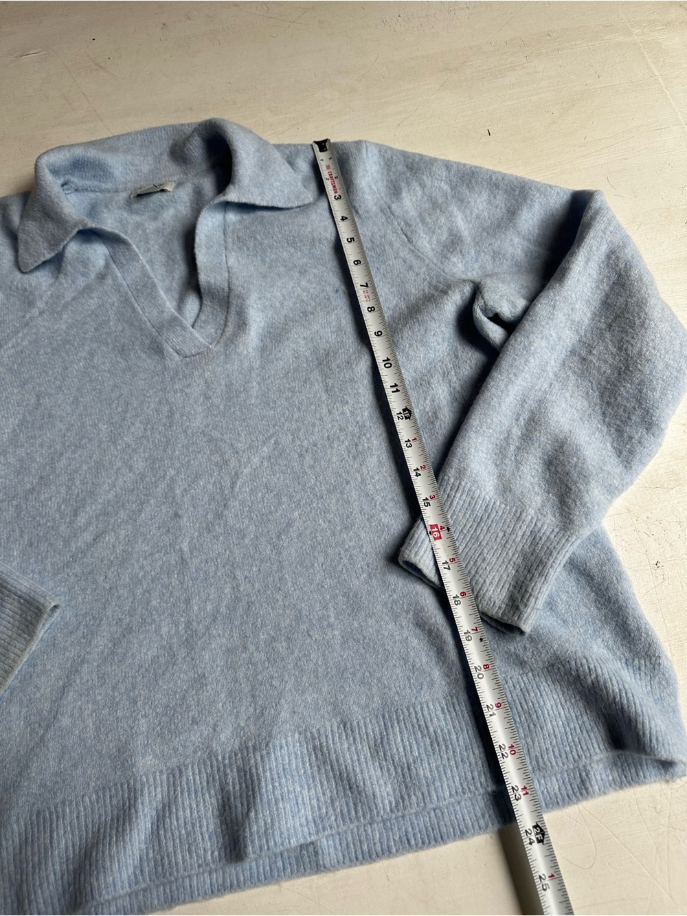 J Crew Sweater Polo in Extra Soft Yarn in Light Blue - Picture 6 of 7